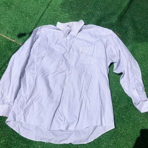 White dress shirt with black grid lines.